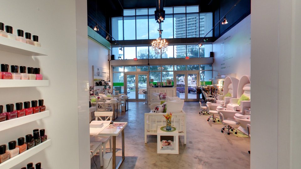 Salon setup for manicure, facial, and waxing services.
